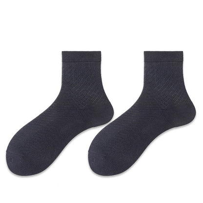 Ice Silk Quarter Socks(5 Pairs) - Navy Blue - EU38-44(US5-10) - image 7