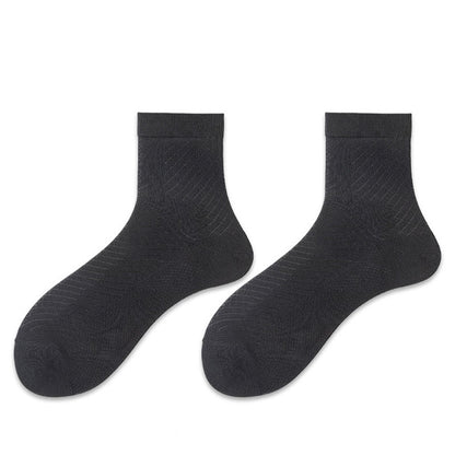 Ice Silk Quarter Socks(5 Pairs) - Black - EU38-44(US5-10) - image 10
