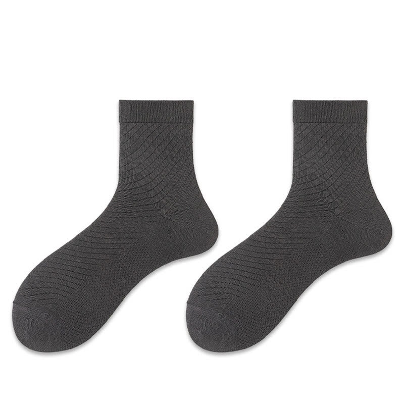 Ice Silk Quarter Socks(5 Pairs) - Dark Grey - EU38-44(US5-10) - image 8