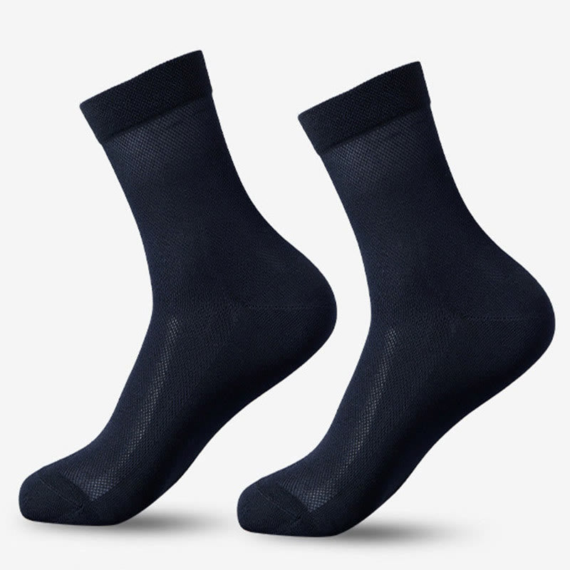 Mesh Classic Quarter Socks(5 Pairs) - Navy Blue - EU38-45(US5-11) - image 5