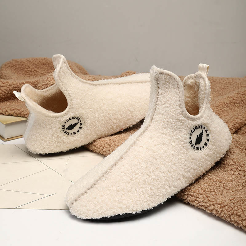 Plus Size Solid Color Plush Ankle Slipper Socks - image 5