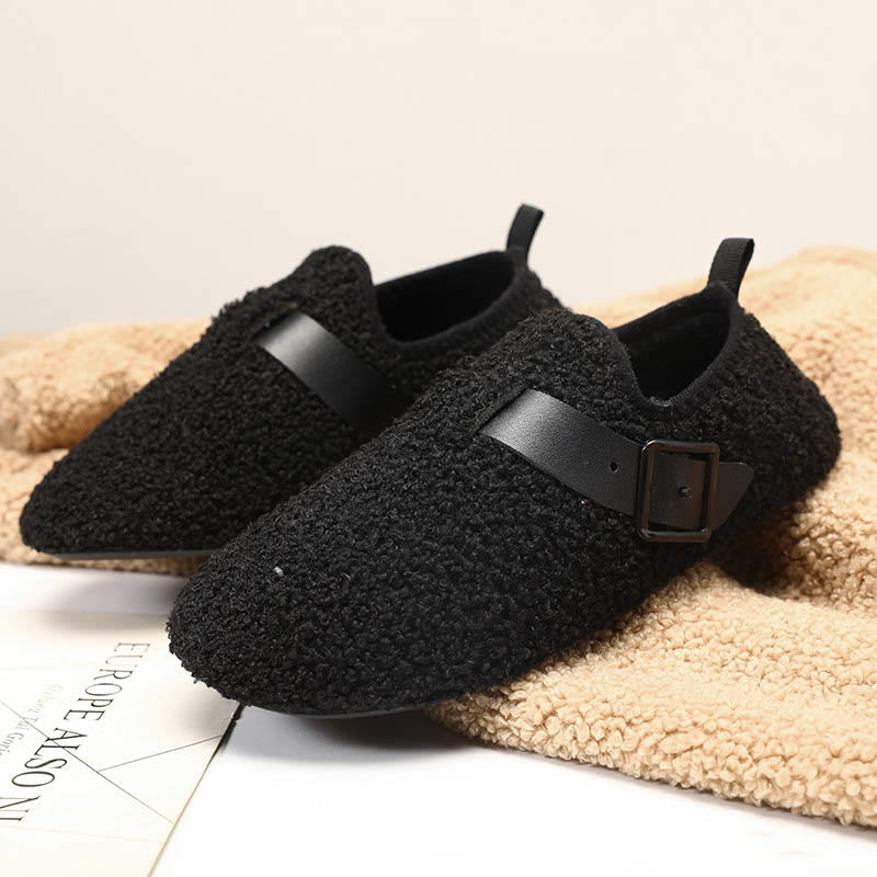 Plus Size Fashion Buckle Slipper Socks - Black - 3XL - image 2