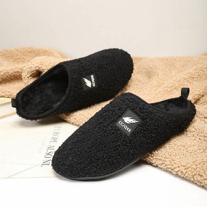 Plus Size Solid Color Classic Slippers - Black - 3XL - image 4