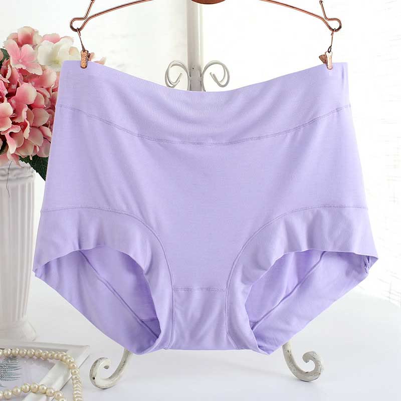 High Waist Soft Panty(3 Packs) - Light Purple - XL - image 3