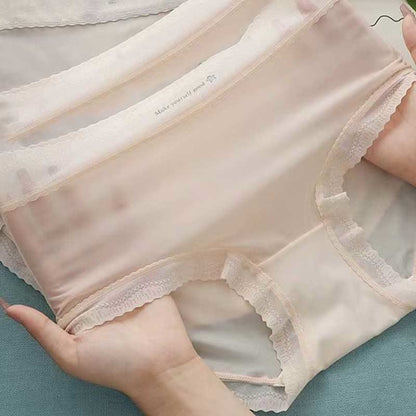 Plus Size Ice Silk High Waist Panty(5 Packs)
