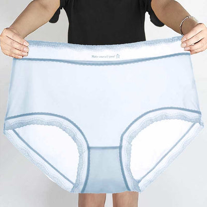Ice Silk High Waist Panty(5 Packs) - Blue - 3XL - image 2