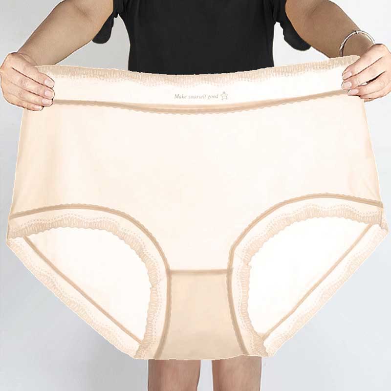 Ice Silk High Waist Panty(5 Packs) - Nude - 3XL - image 3