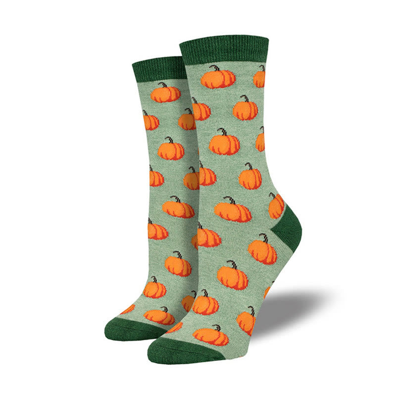 Plus Size Creative Halloween Pattern Crew Socks(4 Pairs) - Green - EU36-42(US3-8.5) - image 4