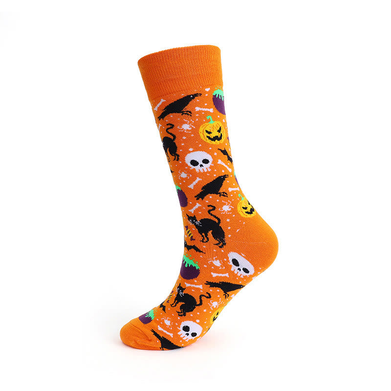 Pumpkin Skull Halloween Crew Socks(3 Pairs) - Style 2 - EU39-47(US6-12.5) - image 6