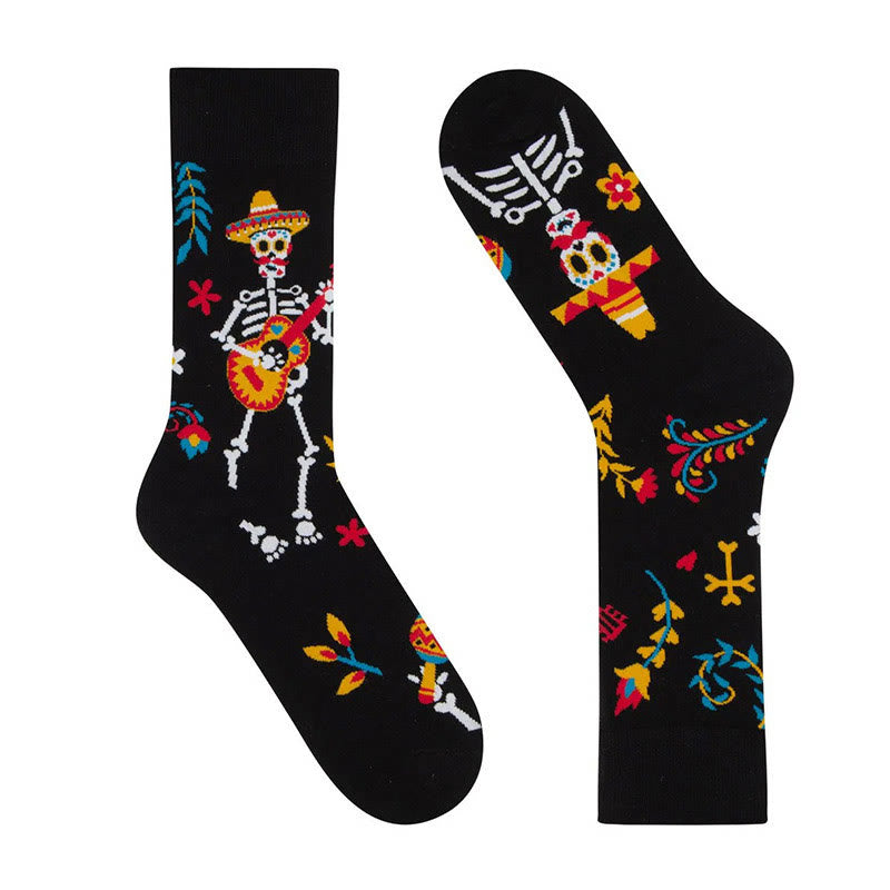 Plus Size Dancing Skeleton Crew Socks(4 Pairs) - image 5