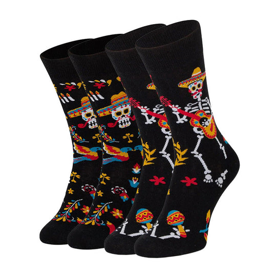 Plus Size Dancing Skeleton Crew Socks(4 Pairs) - image 1