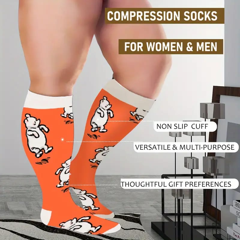 Plus Size Bear Rabbit Compression Socks(3 Pairs) - image 2