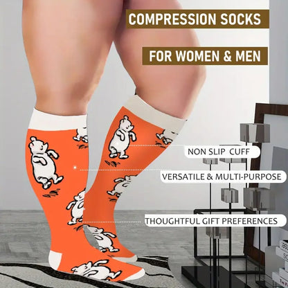 Plus Size Bear Rabbit Compression Socks(3 Pairs) - image 2