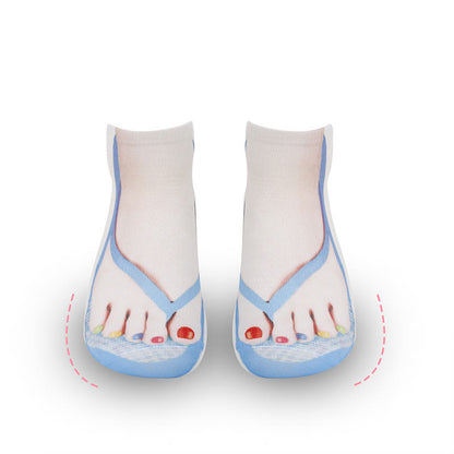 Plus Size 3D Flip Flops Ankle Socks(3 Pairs) - image 6