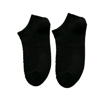 Mesh Solid Color Soft Ankle Socks(10 Pairs) - Black - EU39-44(US6-10) - image 10
