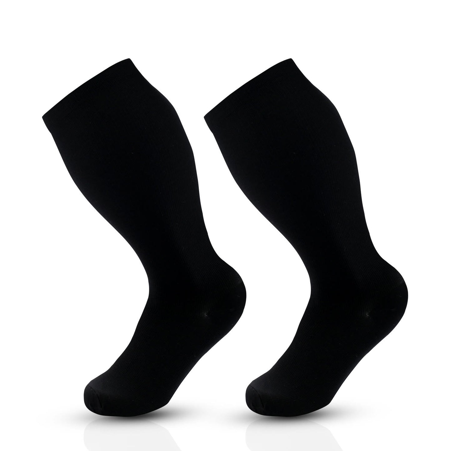 Plus Size Pure Color Compression Socks 2XL-7XL - Black - 7XL - image 8