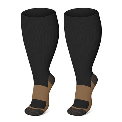 Plus Size Black Brown Compression Socks(3 Pairs) - image 1