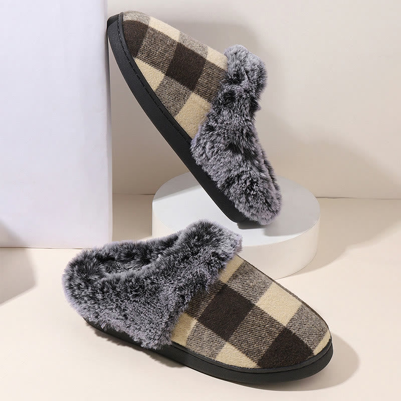 Plus Size Grid Slippers - Beige - EU44-45(US10-11) - image 10