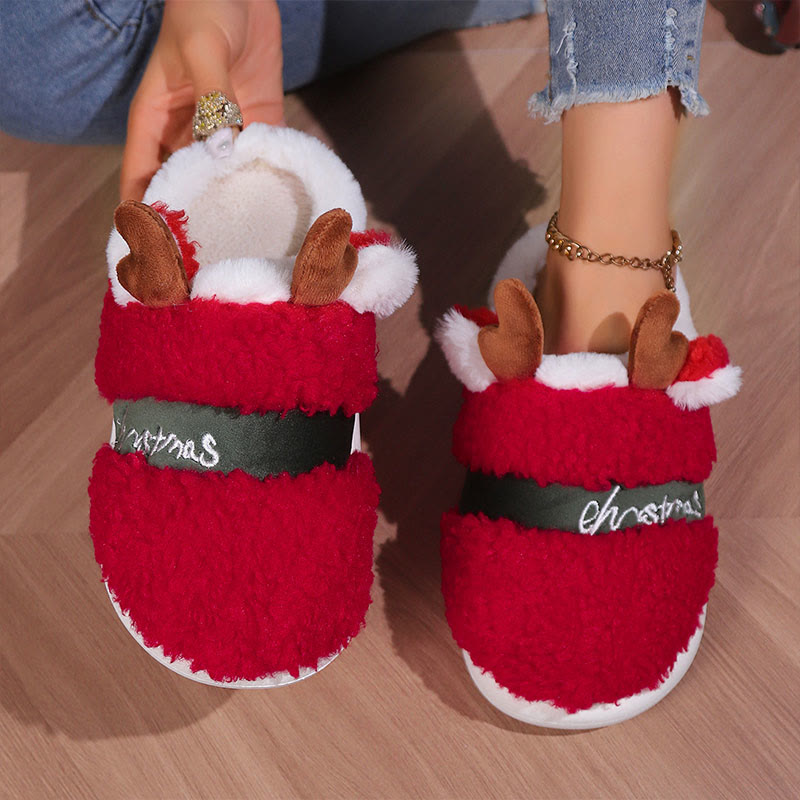 Plus Size Christmas Antlers Slippers - image 1