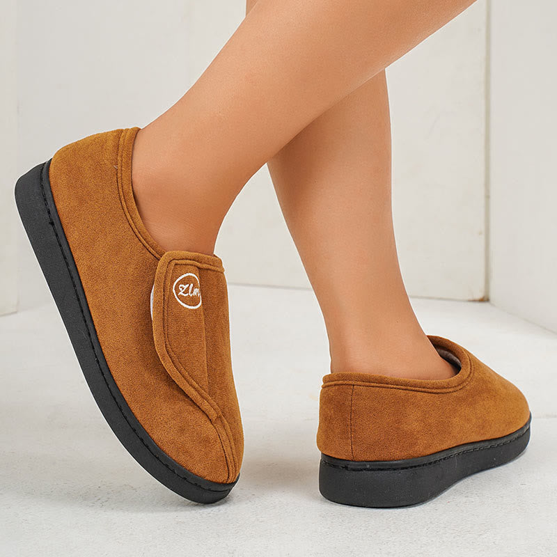 Plus Size Solid Color Thick Sole Slipper Socks - image 1