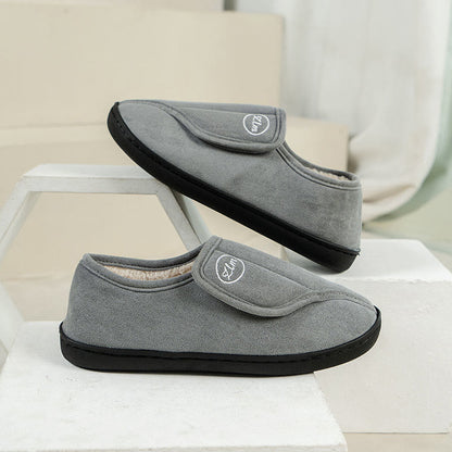 Plus Size Solid Color Thick Sole Slipper Socks - Grey - 2XL - image 10