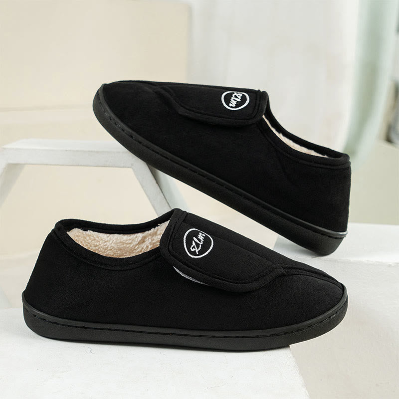 Plus Size Solid Color Thick Sole Slipper Socks - Black - 2XL - image 11