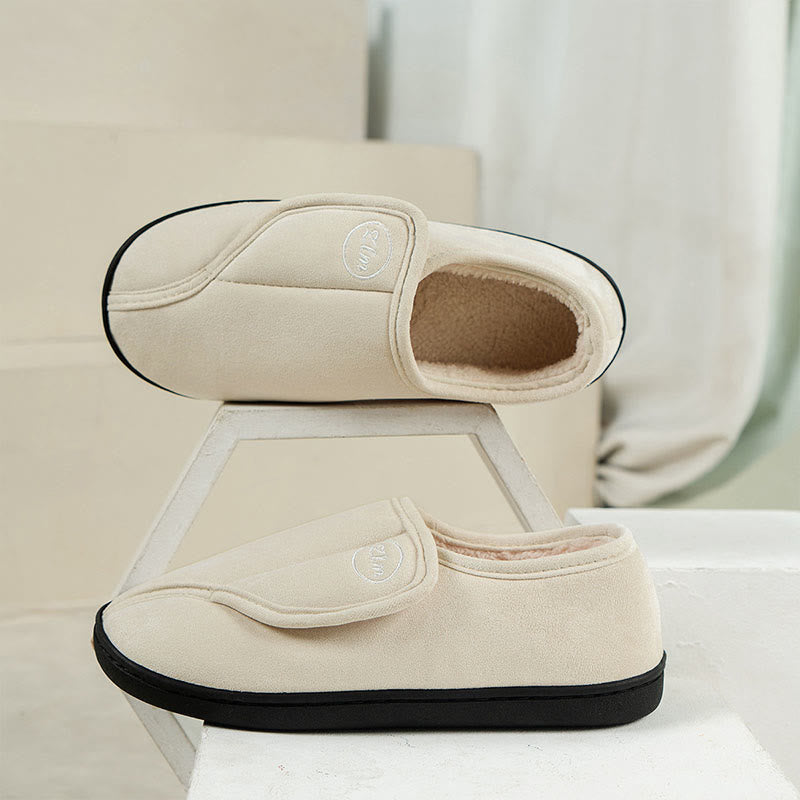 Plus Size Solid Color Thick Sole Slipper Socks - Beige - 2XL - image 11