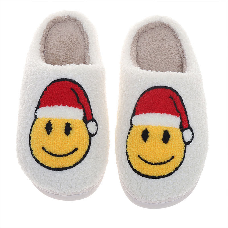 Plus Size Smiley Face Slippers - White - 2XL - image 4