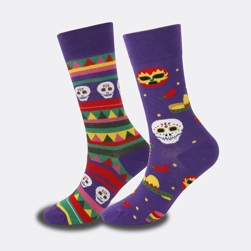 Plus Size Unique Patterned Crew Socks(5 Pairs) - image 3