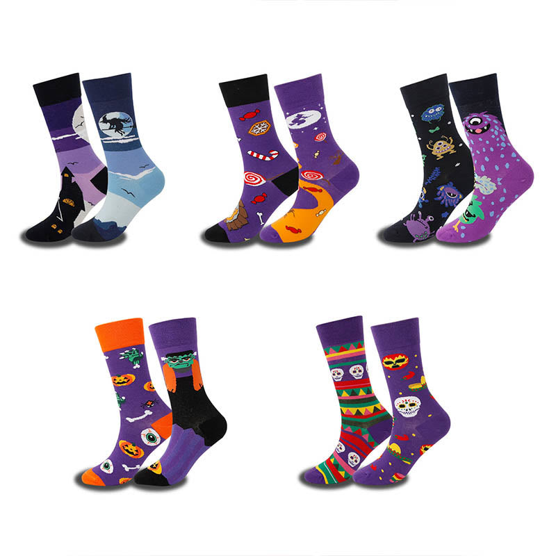 Plus Size Unique Patterned Crew Socks(5 Pairs) - image 8