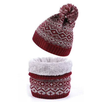 Winter Warm Beanie Scarf 2 in 1 Set - Wine - One Size - image 5