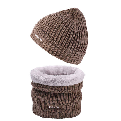 Warm Knit Hat Scarf 2 in 1 Set - Khaki - One Size - image 7