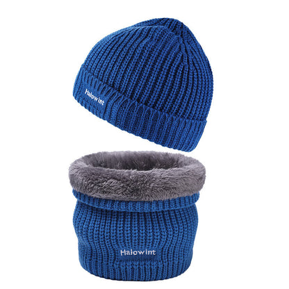 Warm Knit Hat Scarf 2 in 1 Set - Blue - One Size - image 11