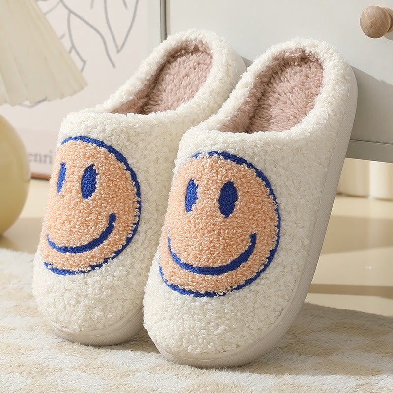 Plus Size Anti Slip Smiley Face Slippers - Orange - US 11-12 - image 5