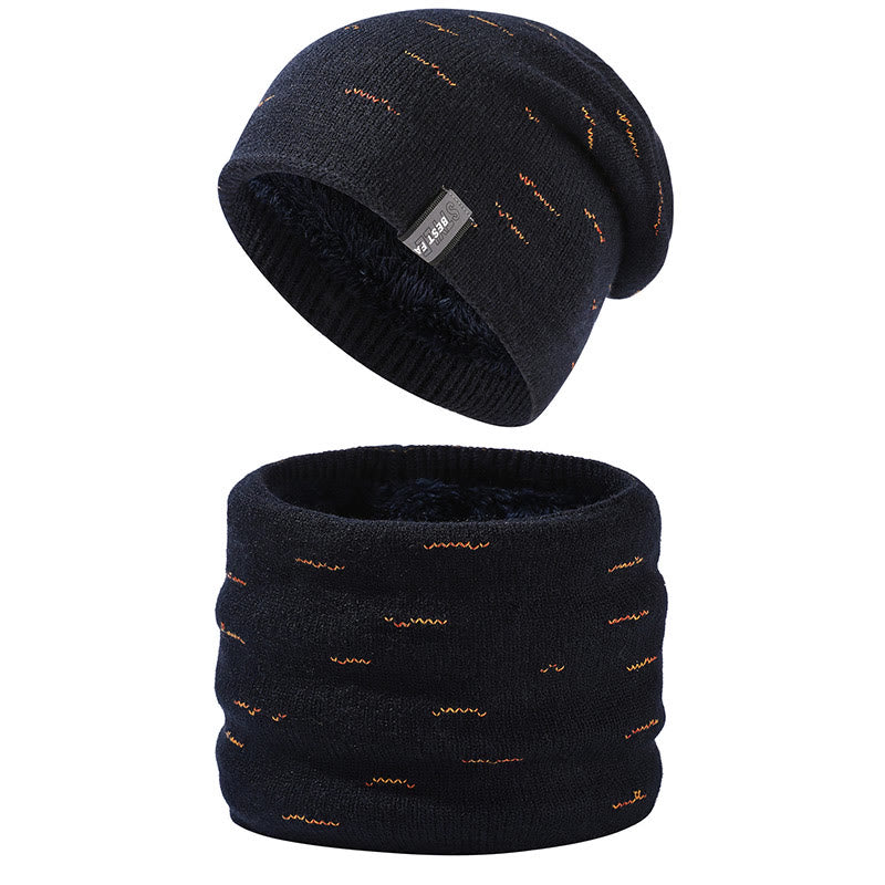 Fashion Warm Beanie Scarf 2 In 1 Set - Navy Blue - One Size - image 11