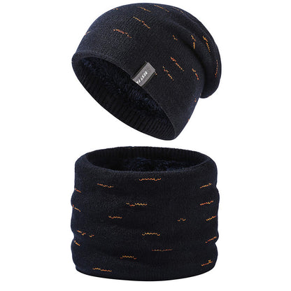 Fashion Warm Beanie Scarf 2 In 1 Set - Navy Blue - One Size - image 11