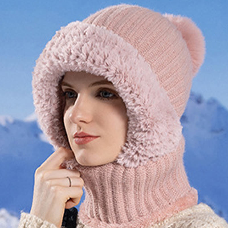 Winter Soft Hooded Scarf - Pink - One Size - image 13