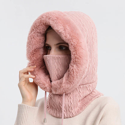 Solid Color Cold Protection Hooded Scarf - image 9