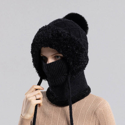 Drawstring Knit Hooded Scarf - image 1