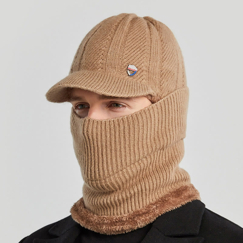 Winter Knitted Balaclava Beanie Hooded Scarf - Khaki - One Size - image 12