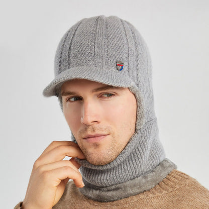 Winter Knitted Balaclava Beanie Hooded Scarf - Light Gray - One Size - image 8