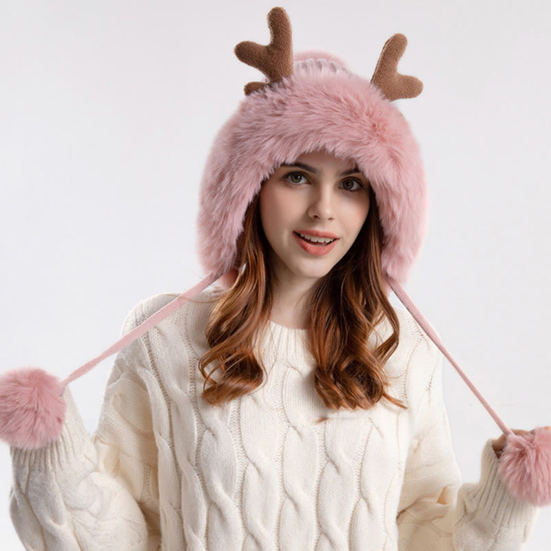 Antlers Pompom Beanie Hats - image 0