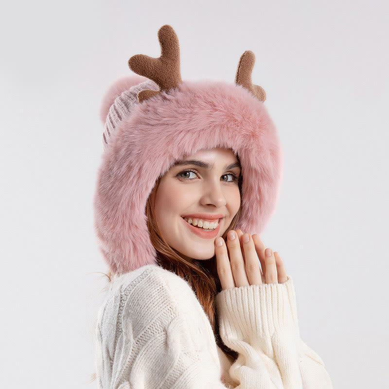 Antlers Pompom Beanie Hats - image 1
