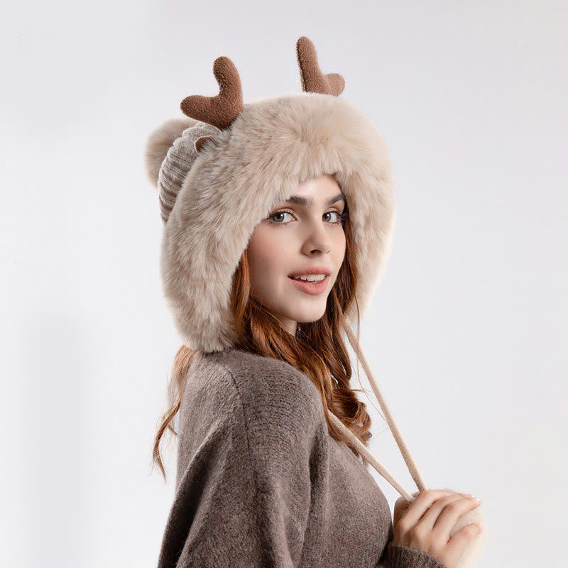 Antlers Pompom Beanie Hats - image 3