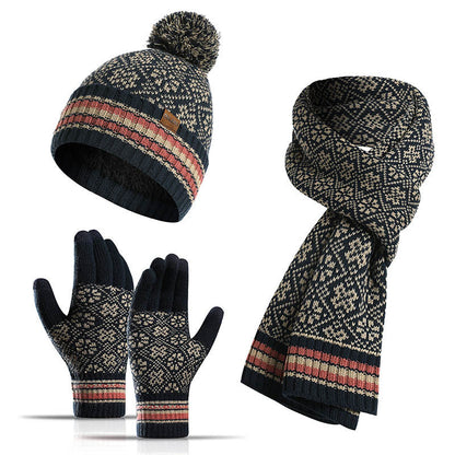 Touch Screen Gloves Beanie Scarf 3 In 1 Set - Navy Blue - One Size - image 15