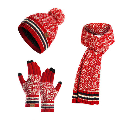 Touch Screen Gloves Beanie Scarf 3 In 1 Set - Red - One Size - image 14