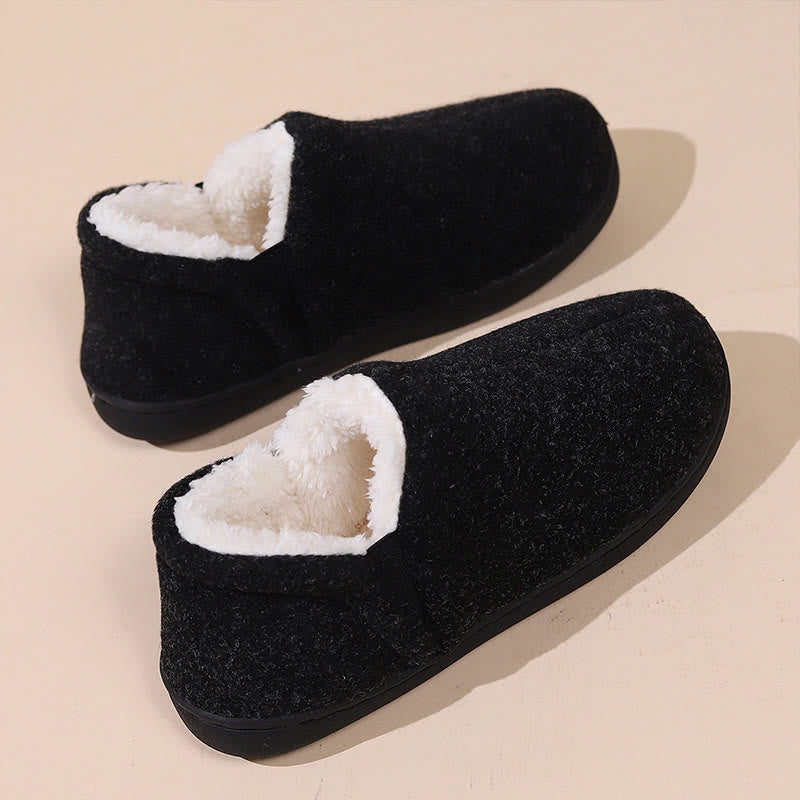 Plus Size Comfortable Warm Slippers - Black - US 9-10 - image 11