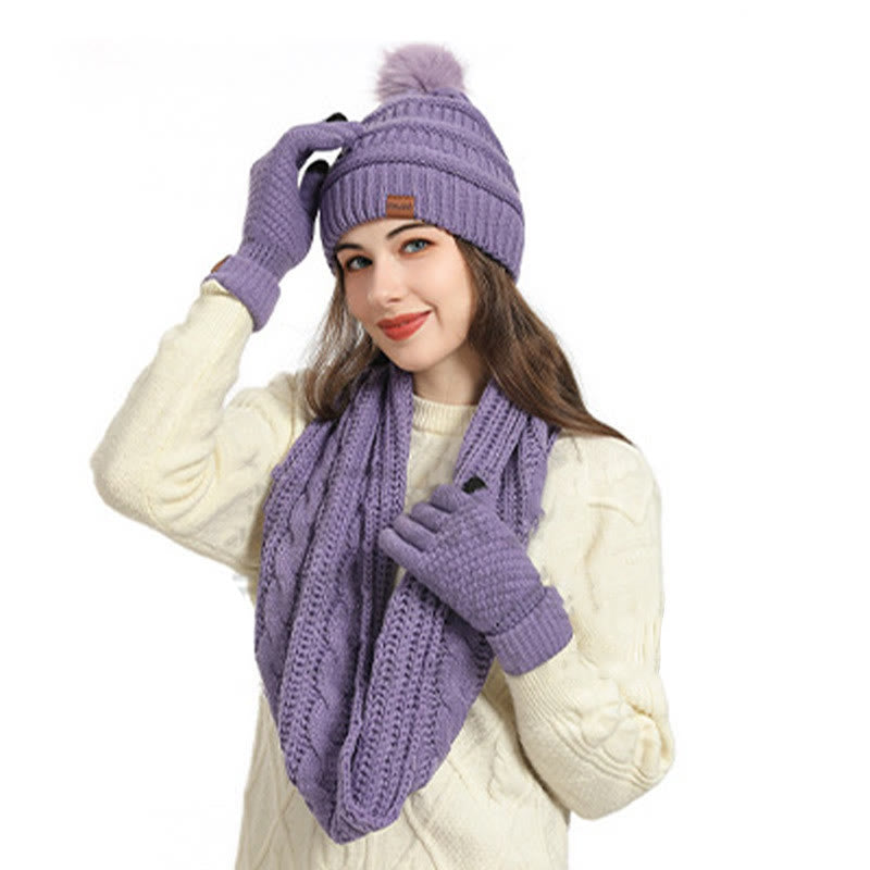 Winter Classic Gloves Beanie Scarf Socks 4 In 1 Set - image 8