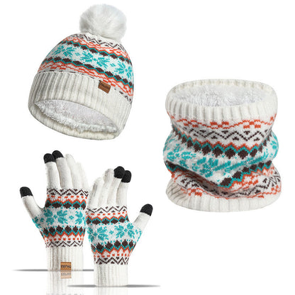 Snowflake Gloves Beanie Scarf 3 In 1 Set - White - One Size - image 5
