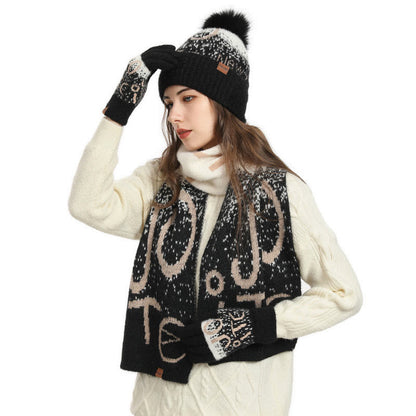 Alphabet Gloves Beanie Scarf 3 In 1 Set - image 2